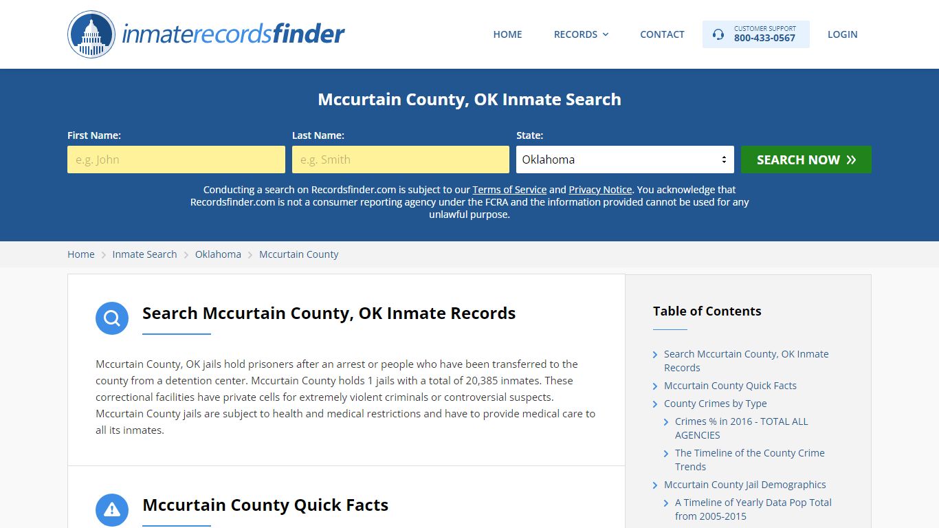 Mccurtain County, OK Inmate Lookup & Jail Records Online